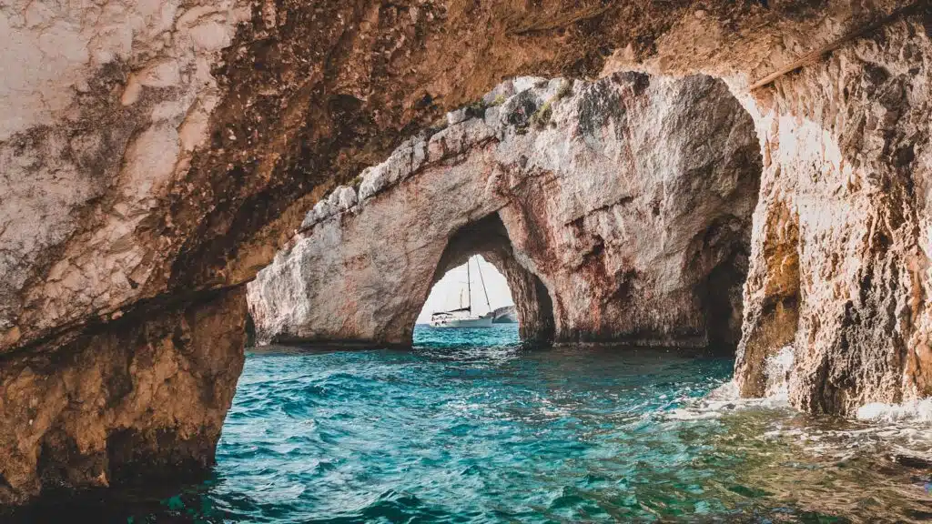 underwater caves during daytime