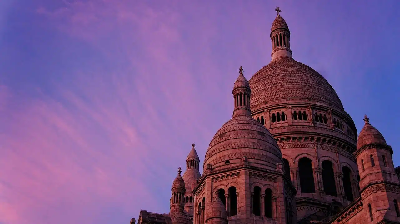 paris, sunset, montmartre, twilight, nature, urban, building