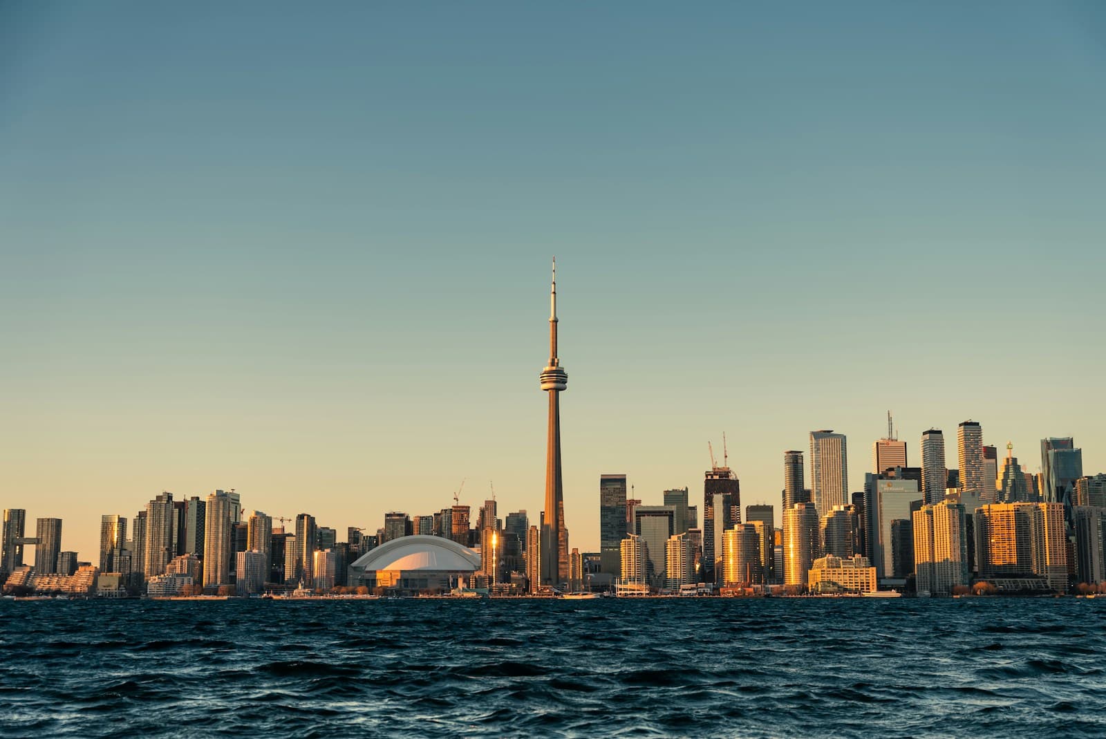 a view of a city skyline from a body of water
