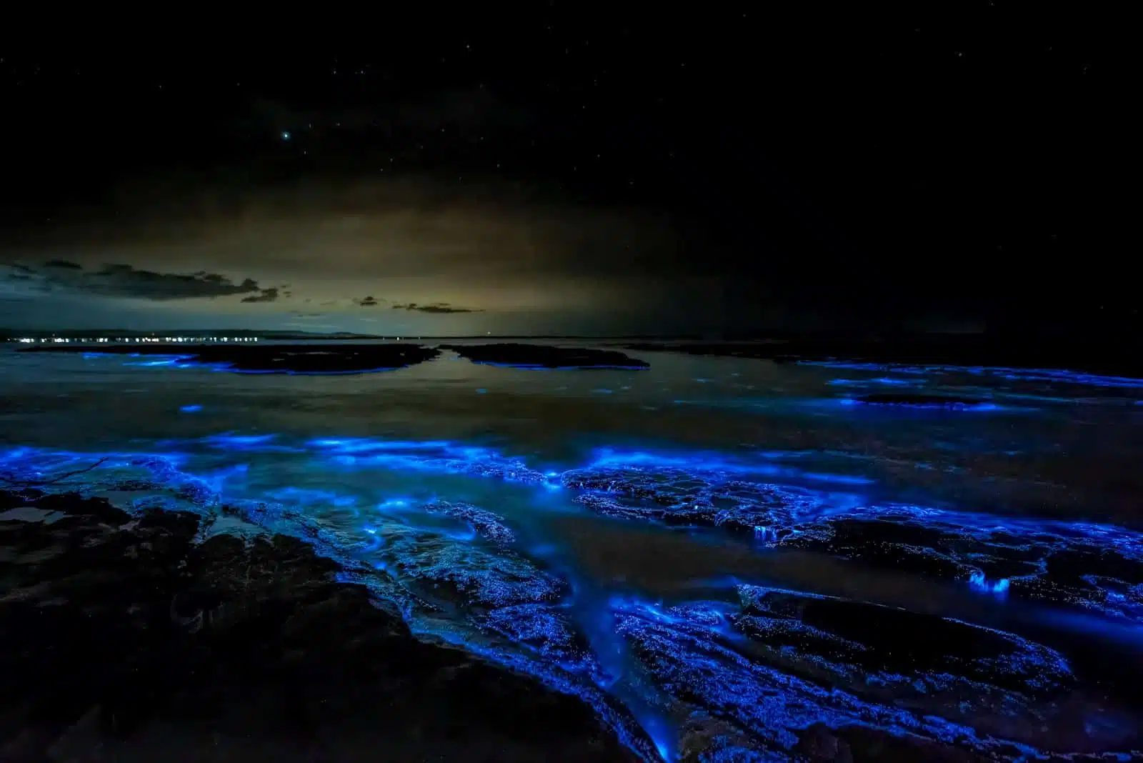 body of water during night time