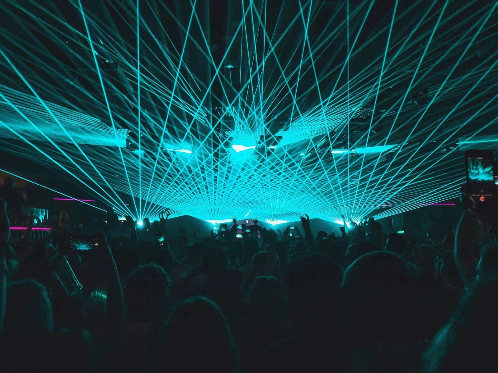 teal strobe lights