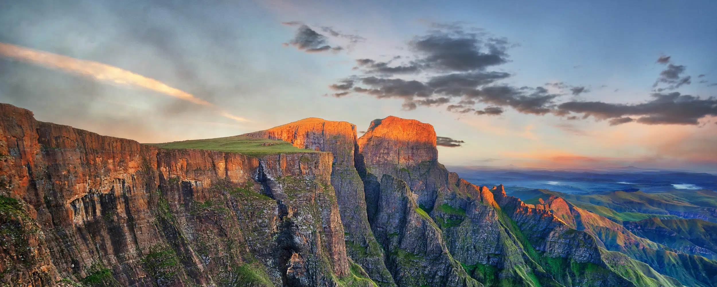 Helicopter Descent into the Drakensberg Amphitheater