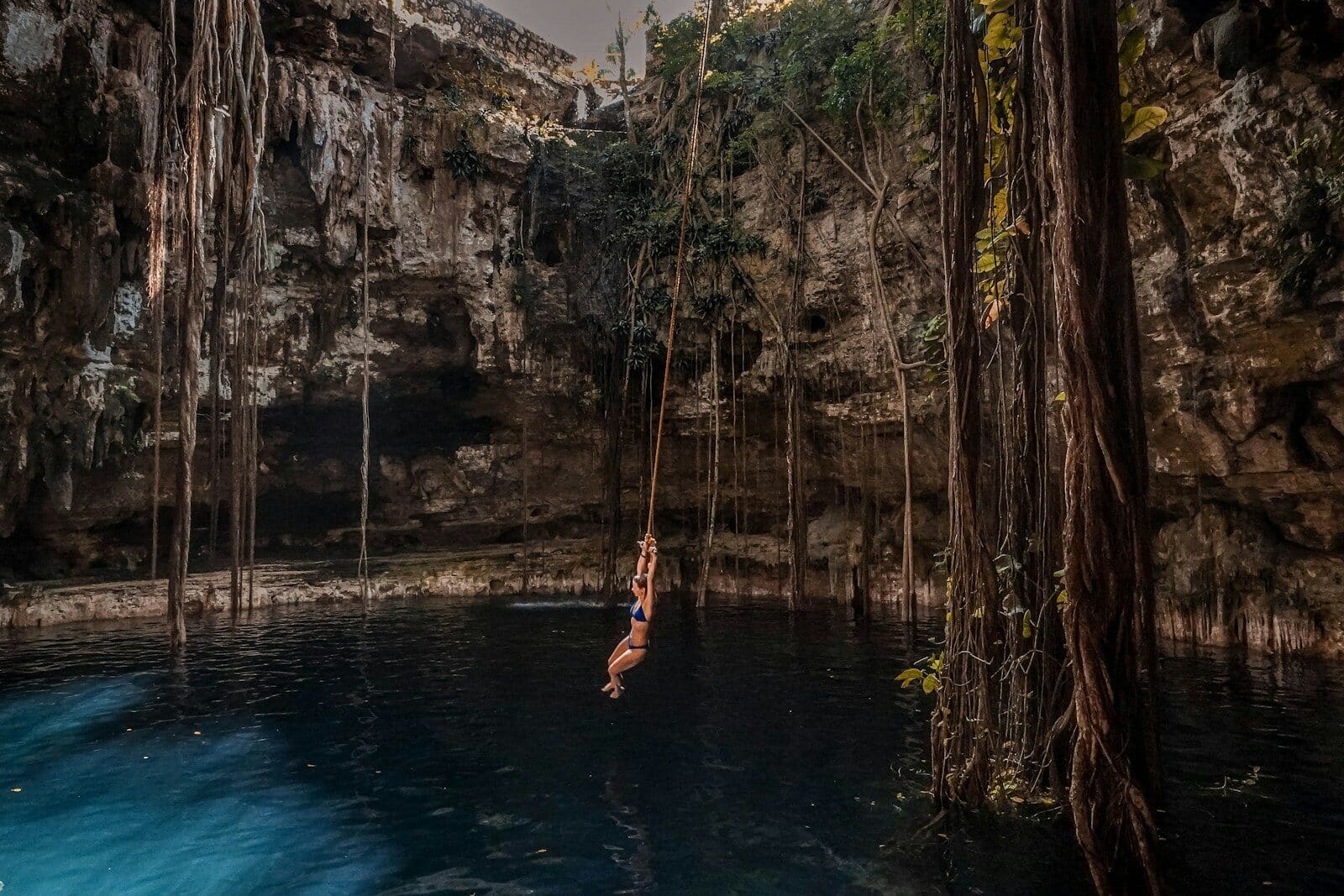 Private cenote swim in Tulum at sunrise