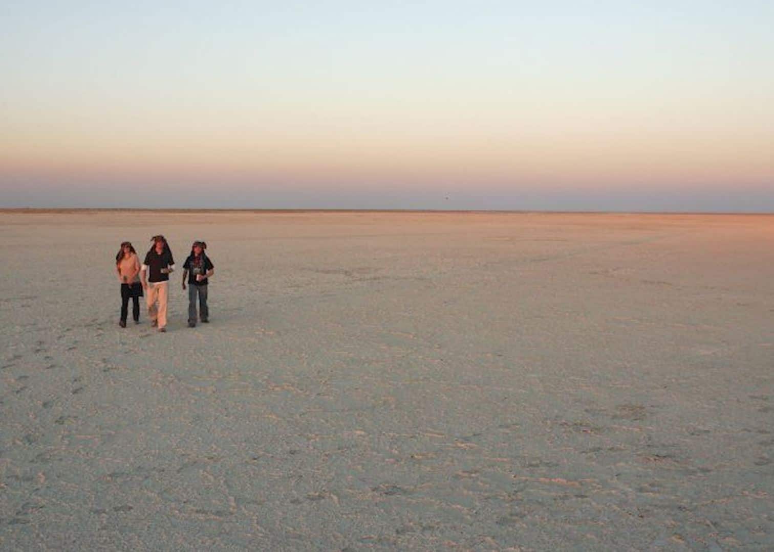 Sunset on the Makgadikgadi Salt Pans
