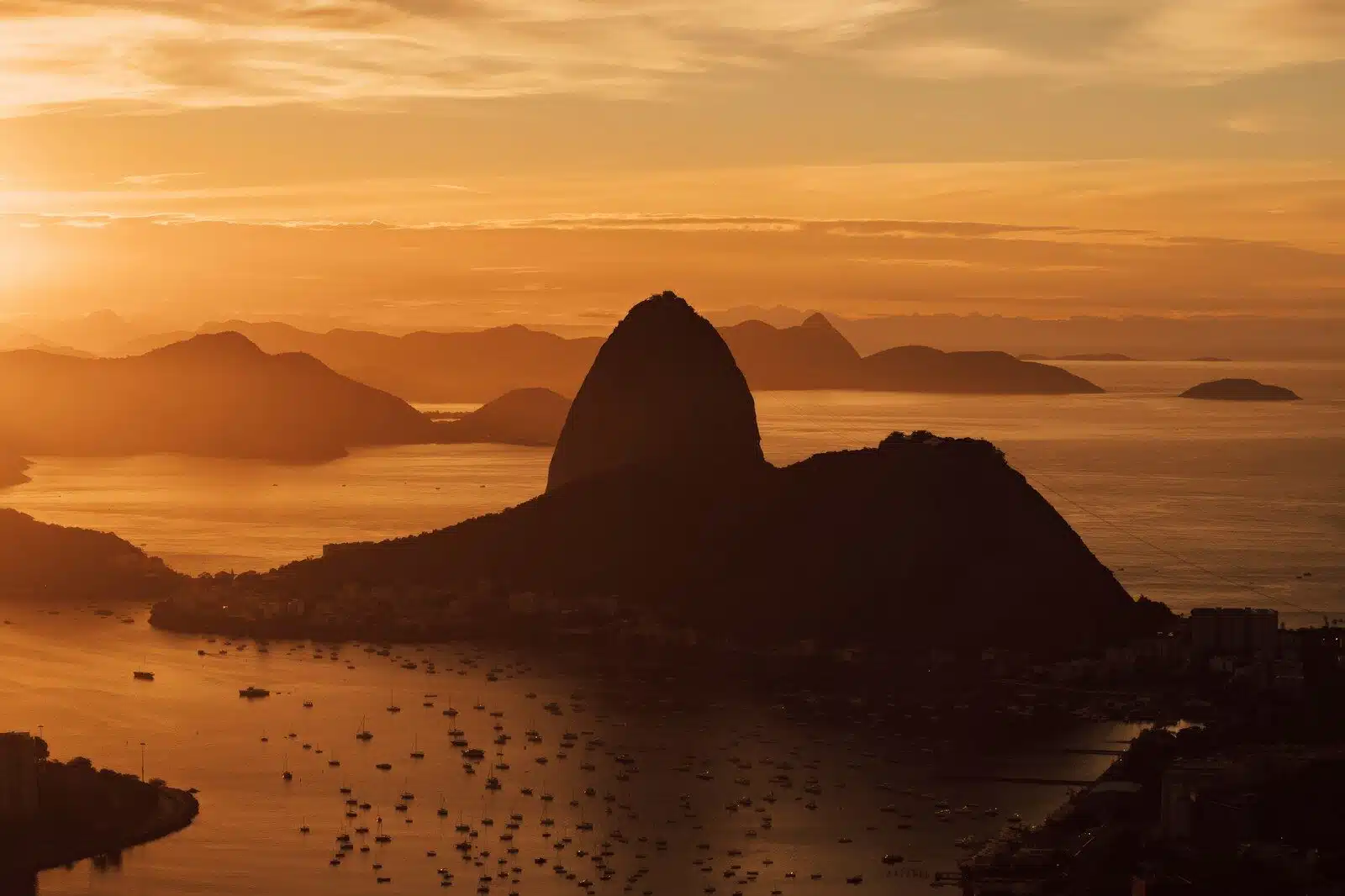 a sunset over Rio de Janeiro